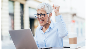 woman celebrating